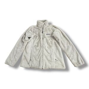 Columbia Fleece Jacket Grey Pile Soft Sherpa Full Zip Sportswear Women’s Size S